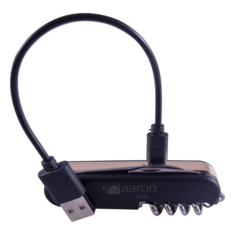 SOS1-SOLAR RECHARGABLE LIGHTER & SURVIVAL KNIFE - solaaron